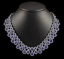 ultima edizione elegantes collier mit saphirblauen steinen