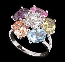 silberring mit blüte multicolor von ultima edizione